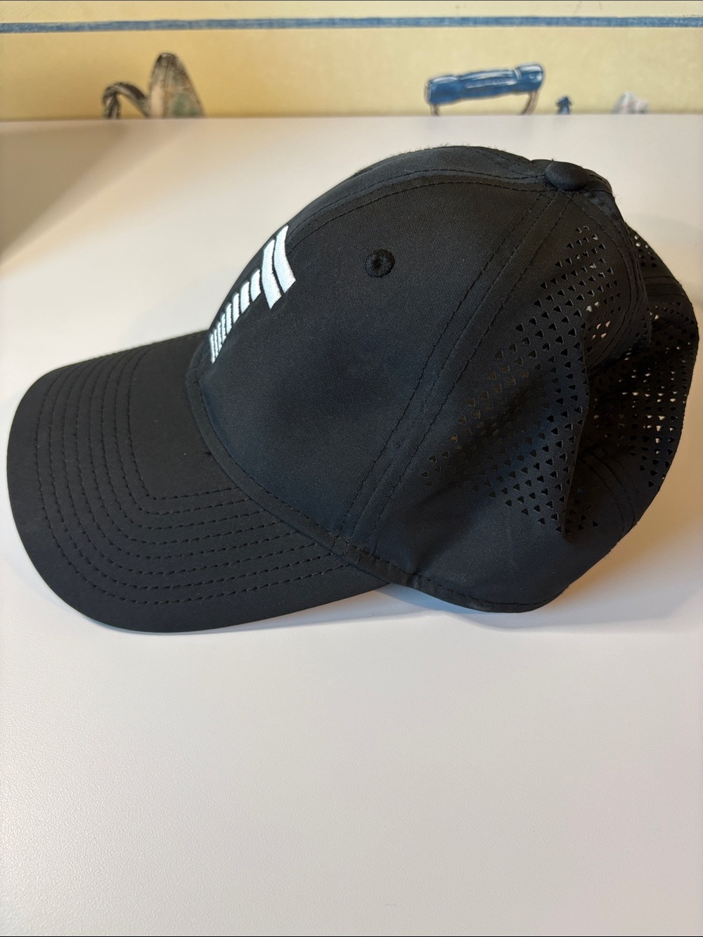 New Era Black Cap with White Stacked Bar Embroidery “T” - Picture 2 of 7